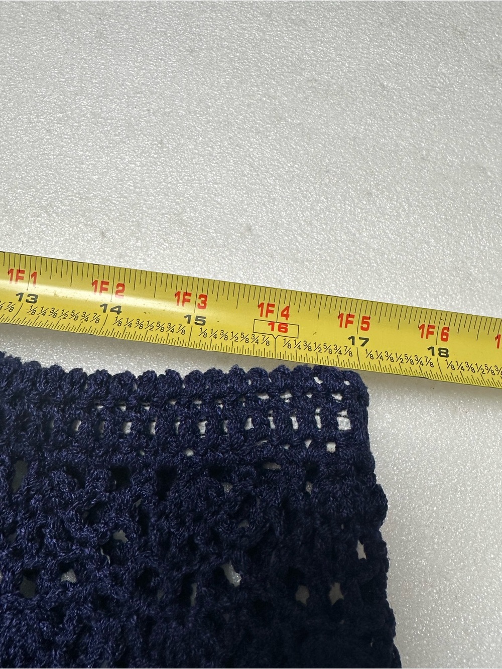 VINTAGE 70s Skirt HandmadeBlue Crochet Knit A-line HIPPIE FAIRY WHIMSIGOTH S/M - Picture 4 of 5